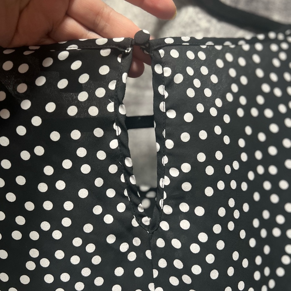 Torrid Black and White Polka Dot Blouse - Picture 5 of 6